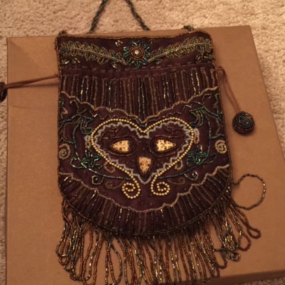 Handmade Beaded Bag with fringe beading